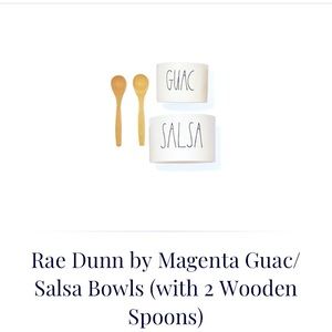 Rae Dunn 4 piece salsa & guacamole serving set ▪️